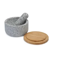 Joseph Joseph Salat Zubehör|Mörser granit mit Bambusdeckel Dash