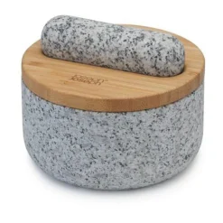 Mörser granit mit Bambusdeckel Dash<Joseph Joseph