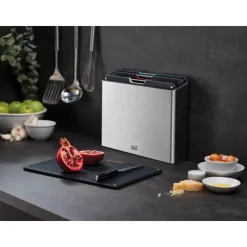 Joseph Joseph Schneidebretter Aus Kunststoff|Einmachen & Fermentieren|Schneidebrett-Set 5-tlg. Folio edelstahl