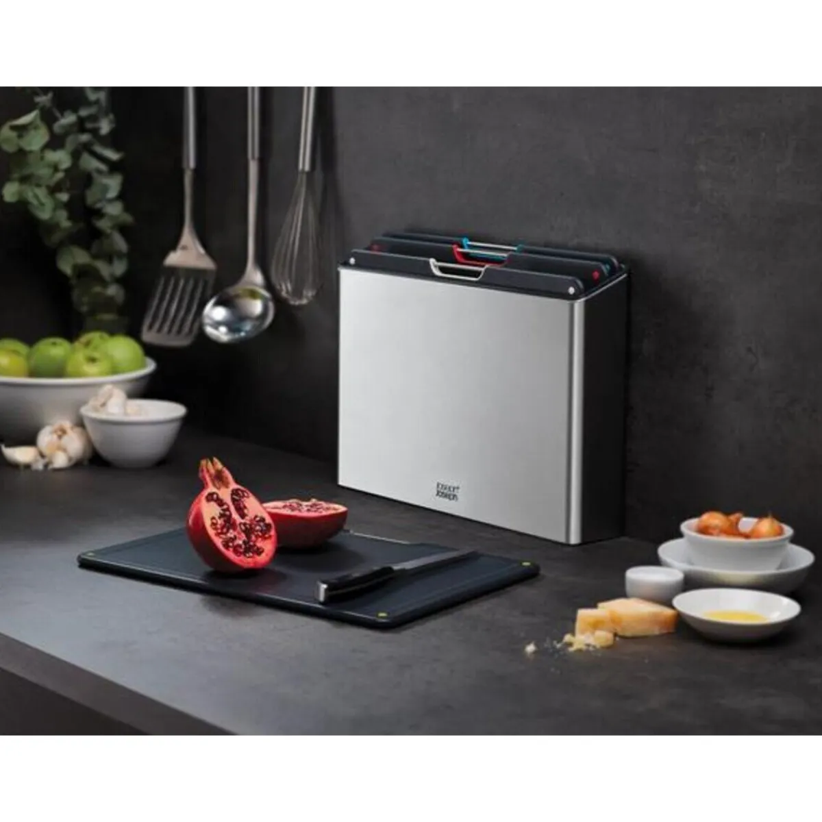 Joseph Joseph Schneidebretter Aus Kunststoff|Einmachen & Fermentieren|Schneidebrett-Set 5-tlg. Folio edelstahl