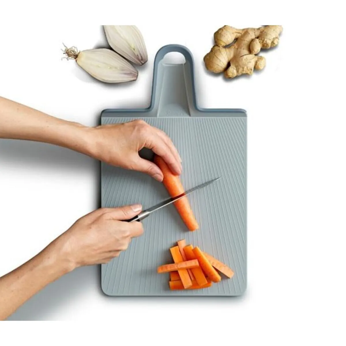 Schneidebrett faltbar 45x26 cm Chop2Pot Plus blassblau<Joseph Joseph Discount