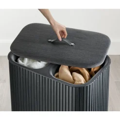 Wäschetrennkorb 90,0 l Tota Twin Luxe schwarz<Joseph Joseph Best