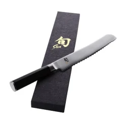 Brotmesser Shun Griff Holz schwarz 22,5 cm<Kai