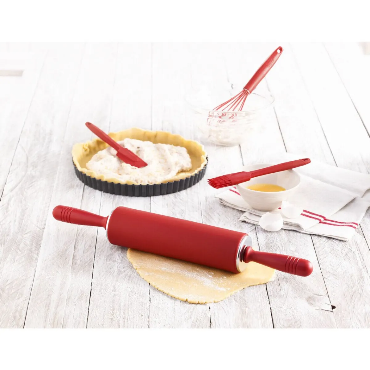 Kaiser Kochwelt Entdecken|Backzubehör|Teigrolle 25 cm rot