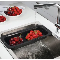 Küchenprofi Spülen|Ausziehbares Spülbeckensieb 34x20x7 cm schwarz