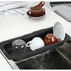 Küchenprofi Spülen|Ausziehbares Spülbeckensieb 34x20x7 cm schwarz