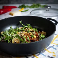 Bauernpfanne mit Glasdeckel 28 cm Provence schwarz<Küchenprofi Hot