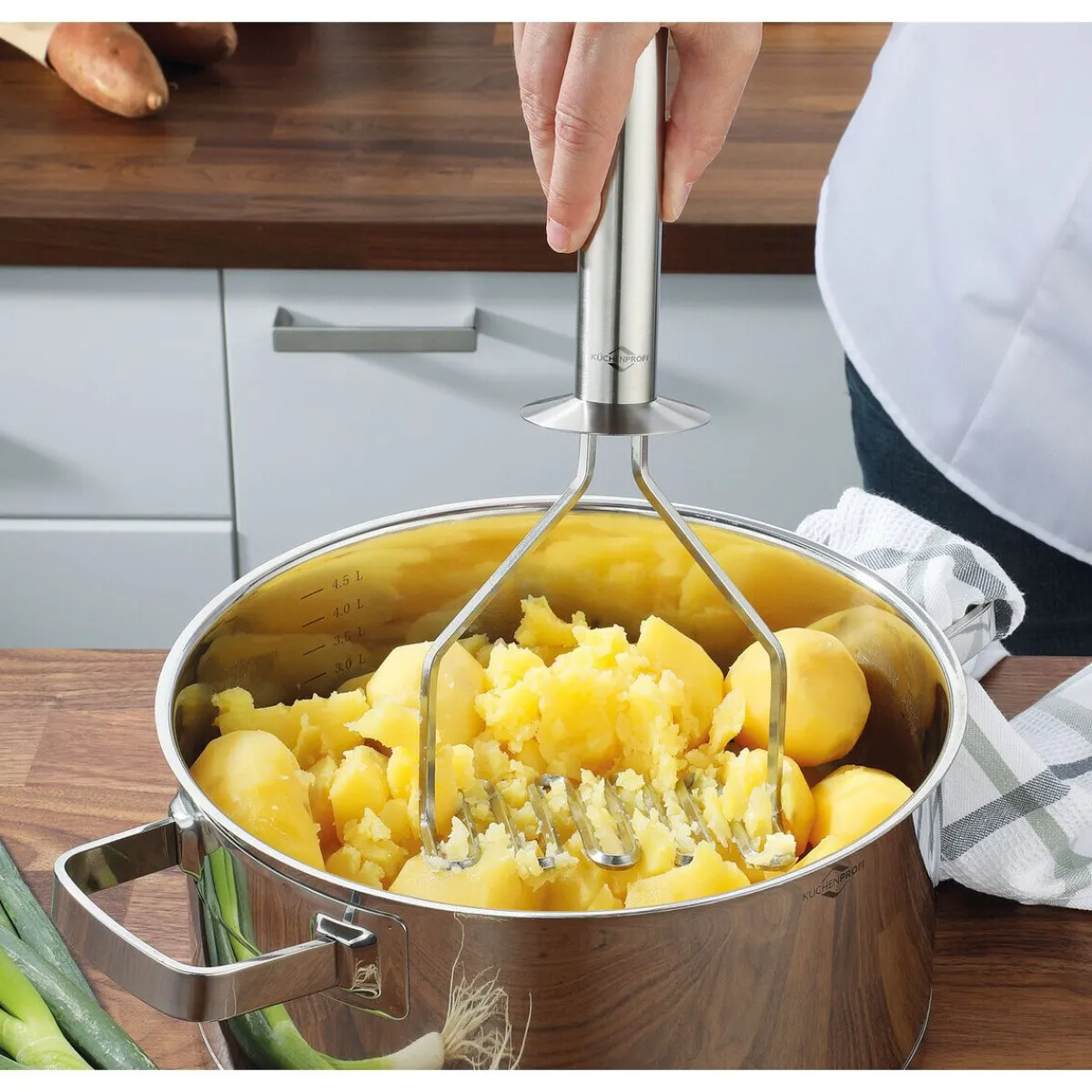 Küchenprofi Messer & Co. Entdecken|Küchenpressen|Kartoffelstampfer 27 cm Expert edelstahl