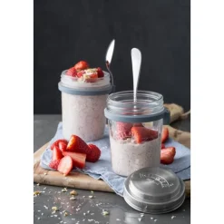Frühstücksglas mit Deckel und Löffel 350ml<Kilner Best