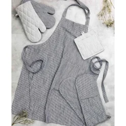 Ladelle Küchentextil|Schürze 74x85 cm Lina Stripe marineblau