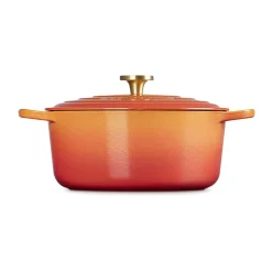 Le Creuset Weihnachten|Kochwelt Entdecken|Bräter mit Deckel 24 cm Signature Limited Edition Flamme Dorée