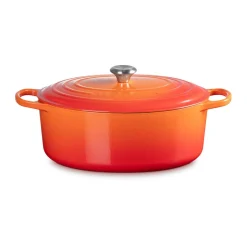 Le Creuset Bräter|Kochwelt Entdecken|Bräter mit Deckel 35 cm Signature Ofenrot