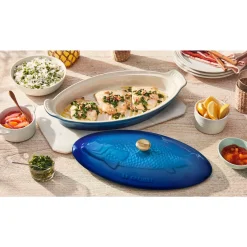 Fischbackform mit Deckel 34 cm Tradition Azure<Le Creuset Best