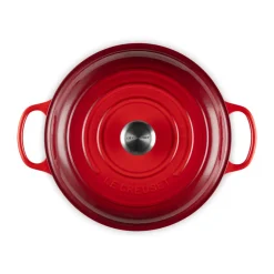 Le Creuset Pilzküche|Gourmet Profi-Topf mit Deckel 30 cm Signature Kirschrot