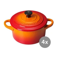 Le Creuset Backformen|Mini Cocotte 4er Set ofenrot