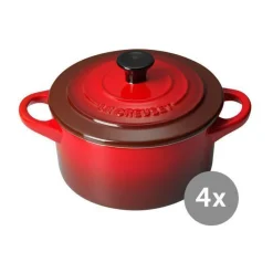 Le Creuset Kochwelt Entdecken|Töpfe|Mini Cocotte 4er-Set Kirschrot