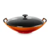 Le Creuset Kochwelt Entdecken|Pfannen|Wok mit Glasdeckel 36 cm Ofenrot