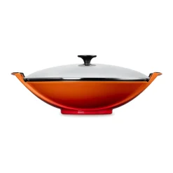 Le Creuset Kochwelt Entdecken|Pfannen|Wok mit Glasdeckel 36 cm Ofenrot