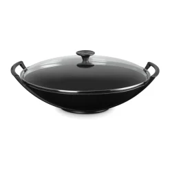Wok mit Glasdeckel 36 cm Schwarz<Le Creuset Hot