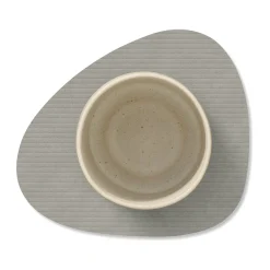 Glasuntersetzer 11x13 cm Curve Corduroy light grey<LINDDNA New