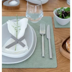 Tischset L 35x45 cm Square Hippo olive green<LINDDNA Clearance