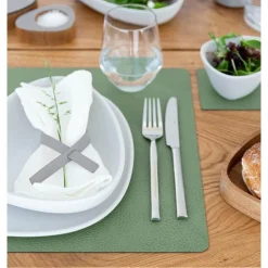 Tischset L 35x45 cm Square Hippo forest green<LINDDNA New