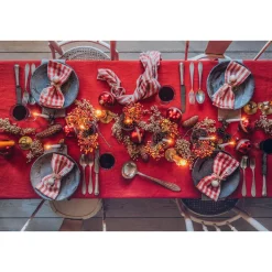 Lovely Linen Weihnachten|Tischwäsche|Servietten 45x45 cm Misty Edge Real Red