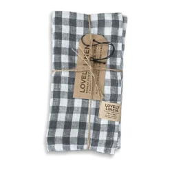 Lovely Linen Tischwäsche|Italienische Genüsse|Servietten 45x45 cm Misty Square Off-White/Graphite