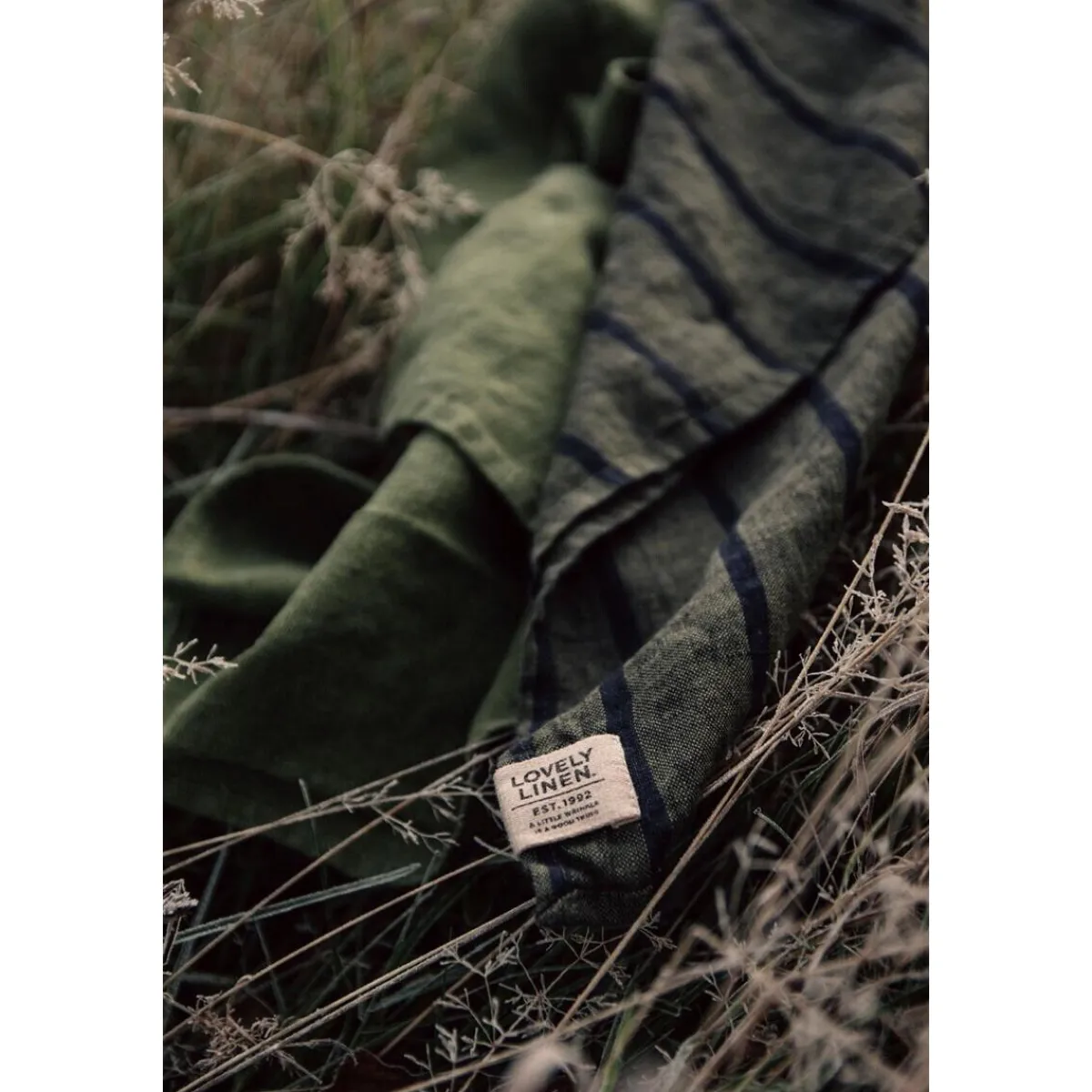 Servietten 45x45 cm Misty Stripe Forest<Lovely Linen New