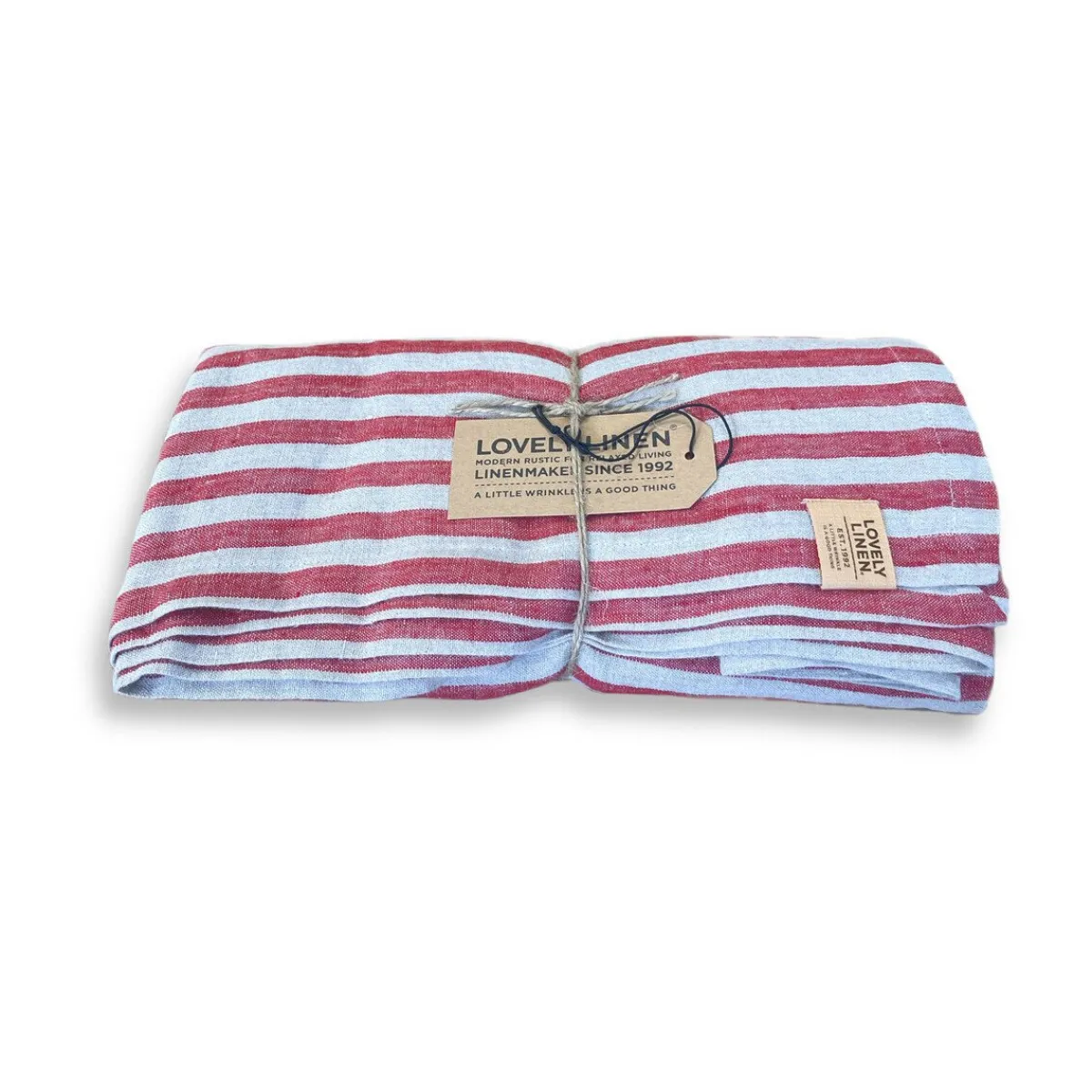 Tischdecke 145x250 cm Misty Edge Real Red<Lovely Linen Clearance