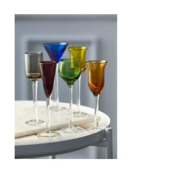 Schnapsglas 6er-Set Farben/Formen sortiert<Lyngby Glas
