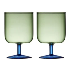 Lyngby Glas Weingläsersets|Weinglas 2er-Set Torino grün/blau