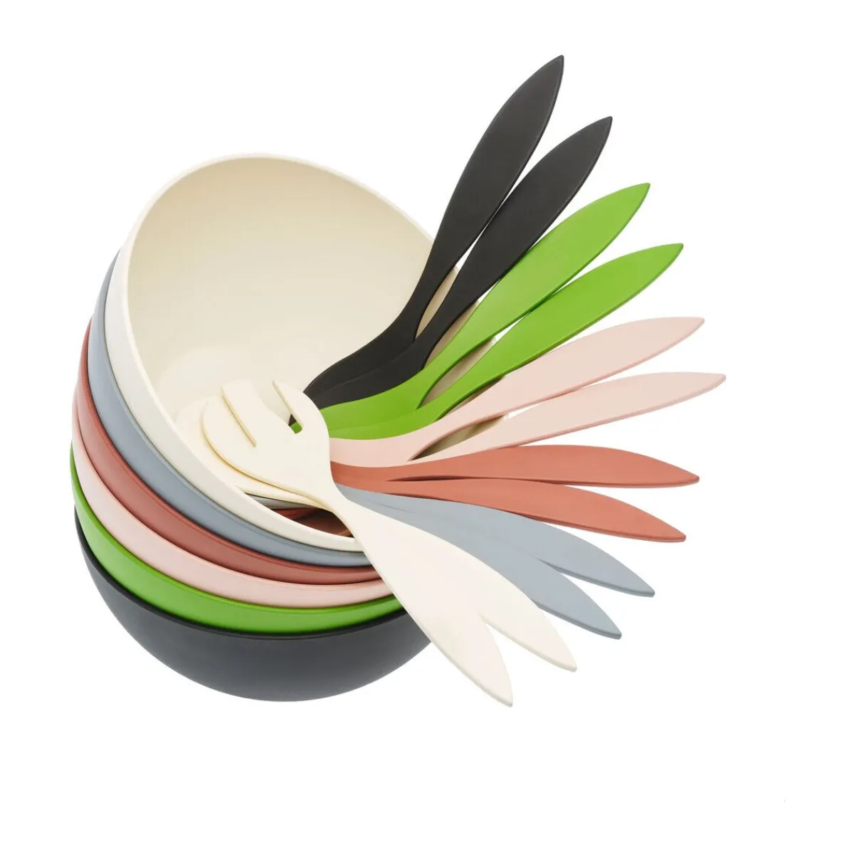 Magu Servierlöffel|Salatbesteck 30cm Natur-Design silver