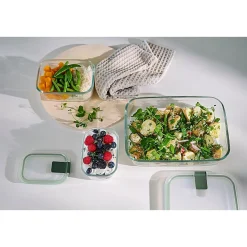 Mepal Brotdosen|Glas Frischhaltedose 0,7 l EasyClip Nordic Sage