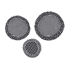 Textildeckel 3er Set schwarz/weiß gestreift unbewachst<Nuts Innovations AG Sale