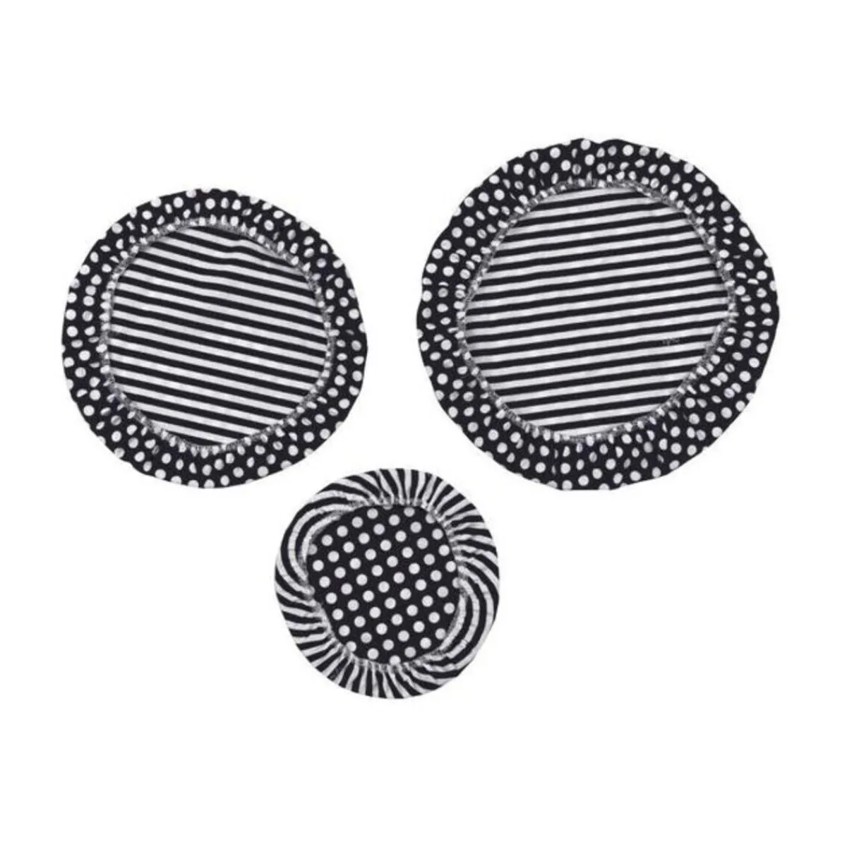 Textildeckel 3er Set schwarz/weiß gestreift unbewachst<Nuts Innovations AG Sale