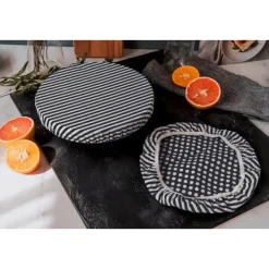 Textildeckel 3er Set schwarz/weiß gestreift unbewachst<Nuts Innovations AG Sale