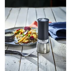 Peugeot Messer & Co. Entdecken|Kräuter & Gewürze|Pfeffer- und Salzmühle 16 cm Daman Elektrisch Duo u‘Select schwarz