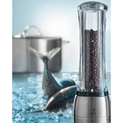 Peugeot Messer & Co. Entdecken|Kräuter & Gewürze|Pfeffermühle 16 cm Daman u‘Select Edelstahl/Acryl