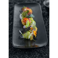 Platte recht. 22x11x1,7cm Fusion Karbon schwarz<RAK Clearance