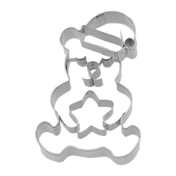 Präge-Ausstecher Weihnachtsteddybär mit Stern 7 cm edelstahl<RBV Birkmann