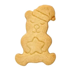 Präge-Ausstecher Weihnachtsteddybär mit Stern 7 cm edelstahl<RBV Birkmann