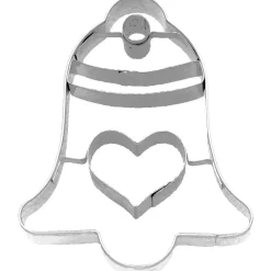 RBV Birkmann Backzubehör|Weihnachtsbäckerei|Präge-Ausstecher Glocke Herz 6 cm edelstahl
