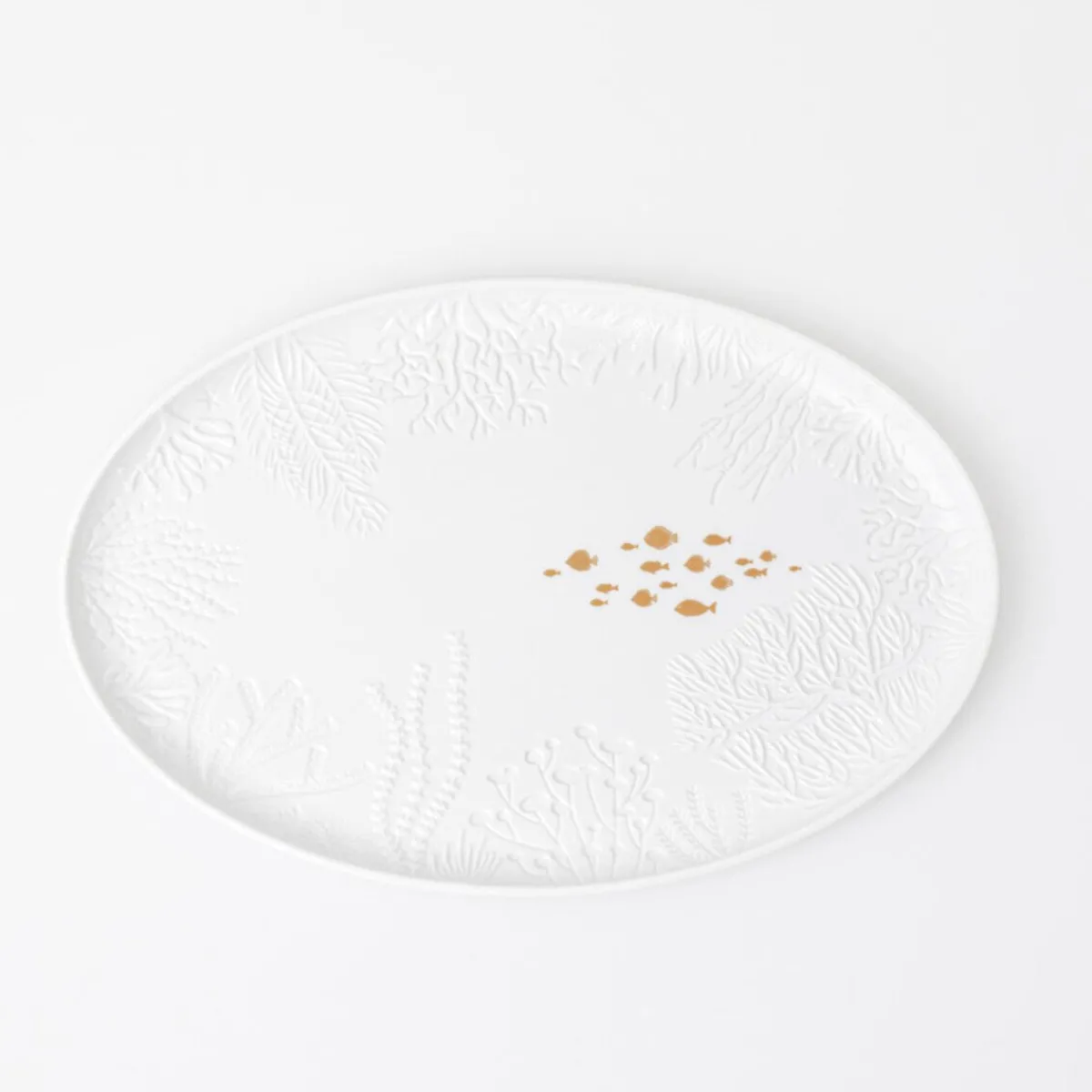 Räder Servierplatten|Servierteller Fische 36x24 cm Unterwasserwelt weiß