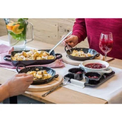 Schlemmerpfanne 24cm ~ mit 2 Griffen schwarz<Riess Clearance