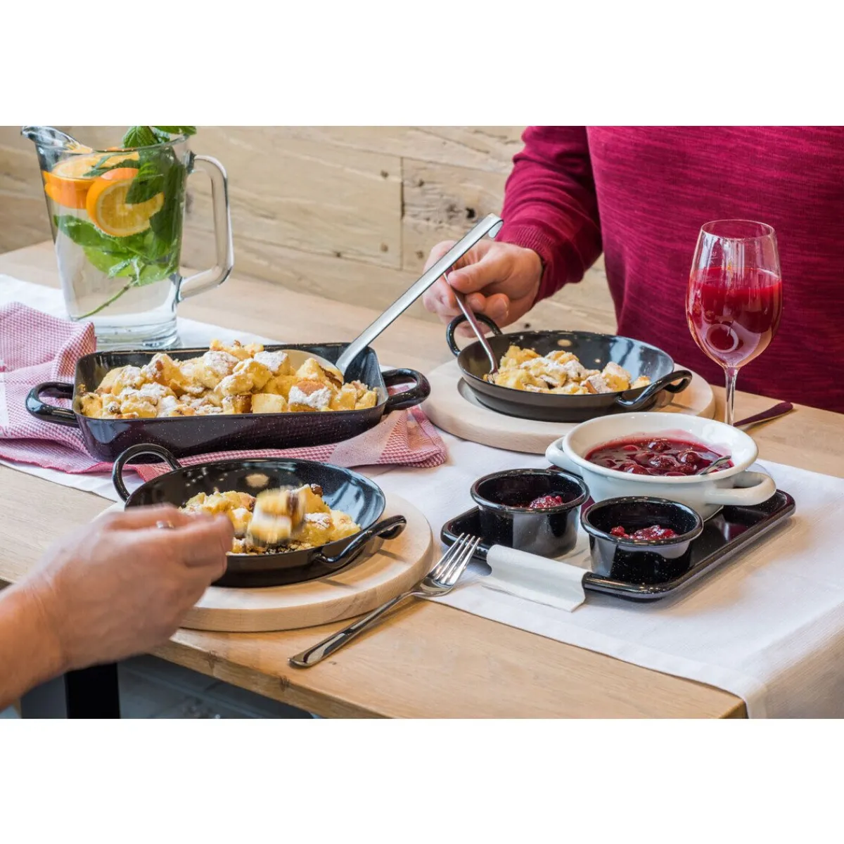 Schlemmerpfanne 26cm ~ mit 2 Griffen schwarz<Riess Best