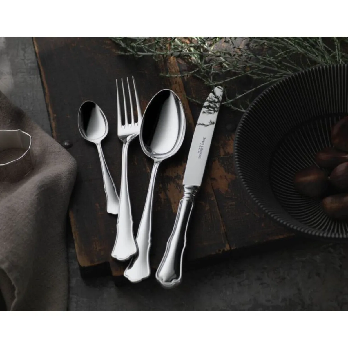 4 tlg. Garnitur Alt Chippendale 925 Sterlingsilber<Robbe & Berking Hot