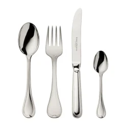 Kinder Robbe & Berking Kinderbesteck|4 tlg. Kinderbesteck Classic Faden 925 Sterlingsilber