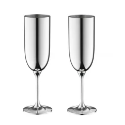 Robbe & Berking Champagnergläser|Champagnerkelch-Set 2-tlg Dante 90 g versilbert