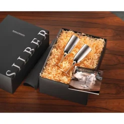 Robbe & Berking Champagnergläser|Champagnerkelch-Set 2-tlg Dante 90 g versilbert